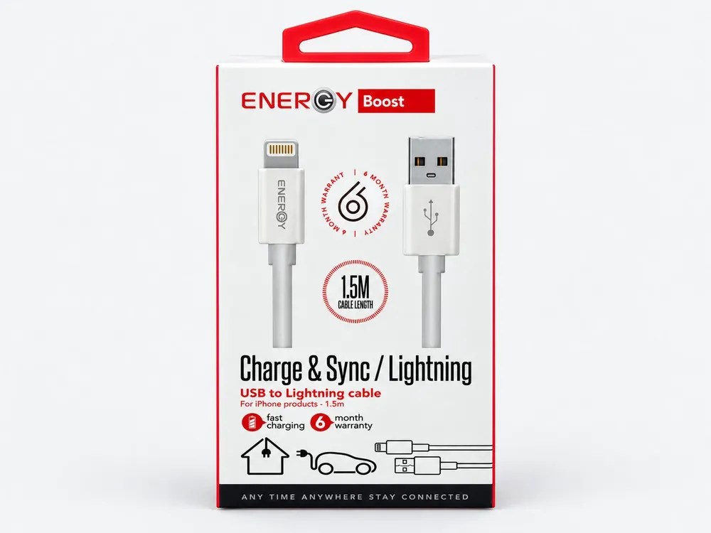 Energy Boost כבל USB ל-Lightning Energy Boost 1.5 מ׳