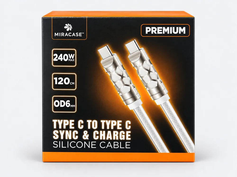 Miracase כבל Miracase Type-C ל-Type-C 240W סיליקון