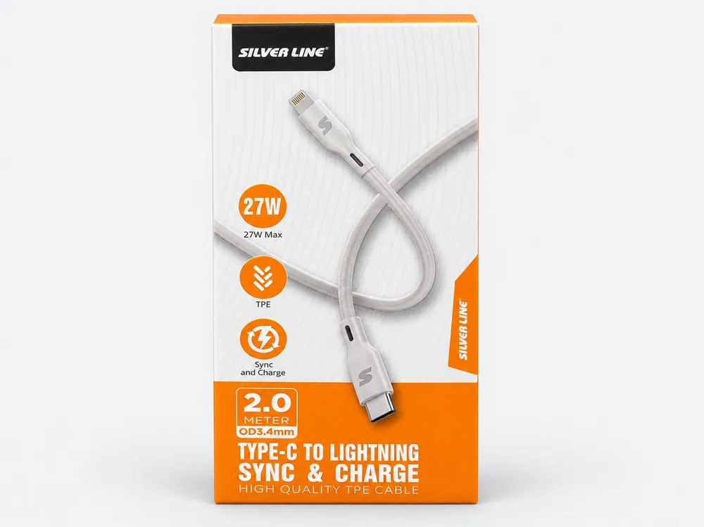 Silver Line כבל Silver Line Type-C ל-Lightning 27W 2 מ׳