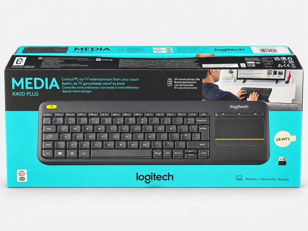 Logitech מקלדת מדיה אלחוטית Logitech K400 Plus